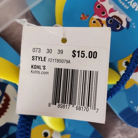 Toddler boy Baby Shark Flip Flops Brand New - Picture 6 of 10